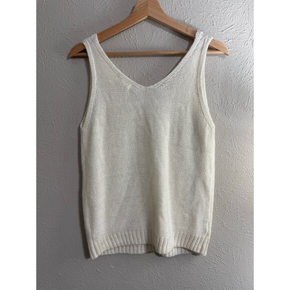blu pepper ivory cream sleeveless sweater size small - Picture 2 of 4